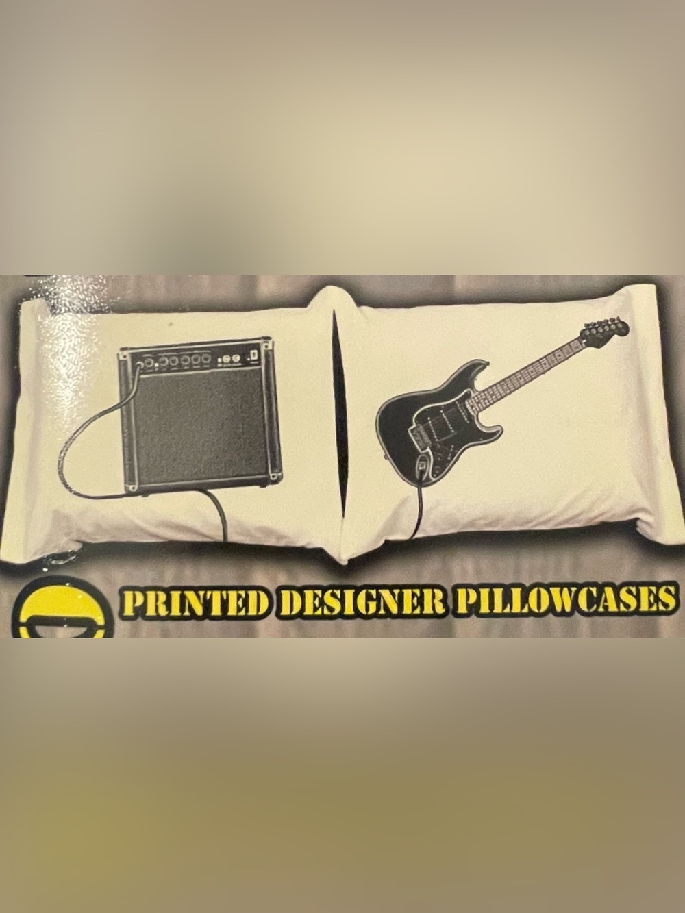 Guitar & Amp Designer Pillowcase Set by Snooze City - NEW IN BOX